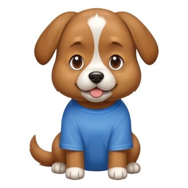 Dog wearing a blue T-shirt sticker