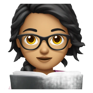 gamer, black hair girl with glasses sticker