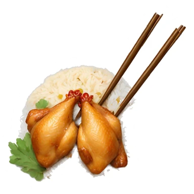 Thai food Chicken and rice with chopsticks  sticker