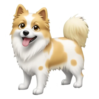 White and blonde spots spitz standing  sticker