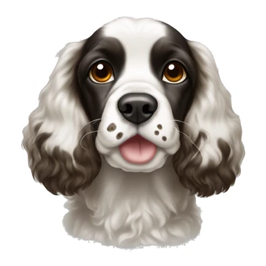 black and white cocker spaniel with nose spots sticker