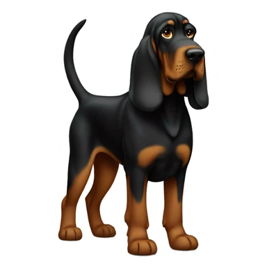 Black bloodhound standing  sticker