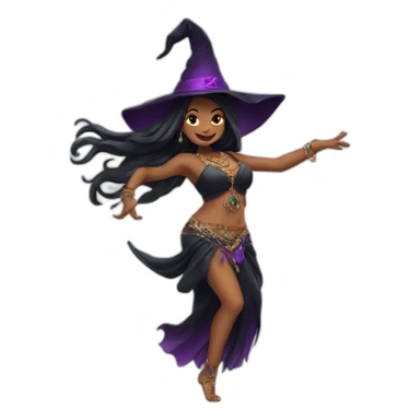 witch doing belly dance sticker