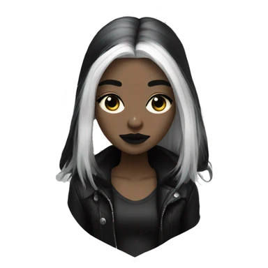 goth girl with black and white hair sticker