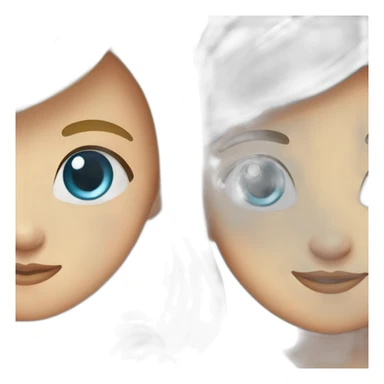 Blondy Niece with blue eyes and brunette aunt with brown eyes hugging sticker