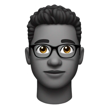 man with black taper fade hair, no FACIAL HAIR and glasses sticker