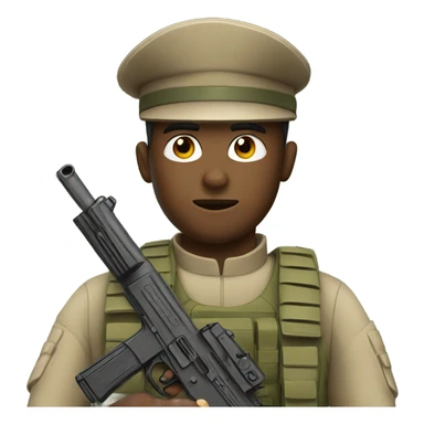 Soldier holding a pistol sticker