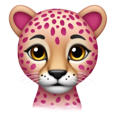Pink ombre full-body cheetah with glitter sticker