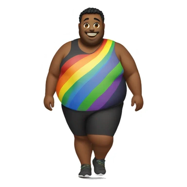 fat gay ladu with rainbow fit sticker
