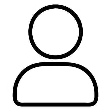 user management icon with single user, outlined, 24 by 24 px, 1 px stroke sticker