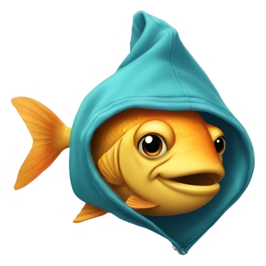 Fish wearing a hoodie sticker