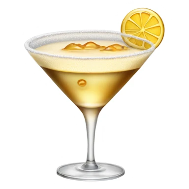 golden martini cocktail with foam sticker