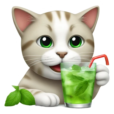 cat drinking a mojito  sticker