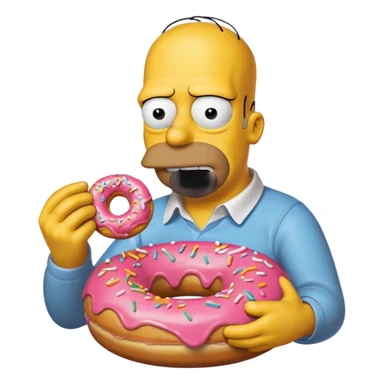 hommer simpson with a donnut sticker