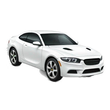 sporty white car on white sticker
