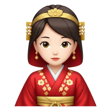 Japanese Princess with in red ceremonial robe kimono sticker