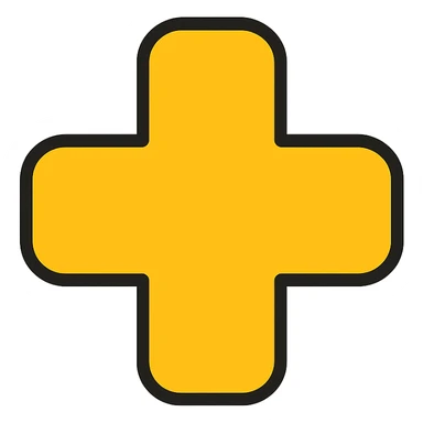 cross icon with rounded edges, modern and clean, ideal for digital interfaces sticker