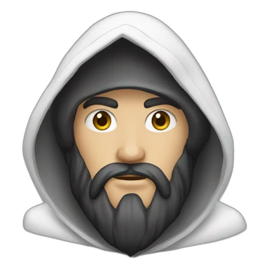 Bearded white hooded assassin sticker