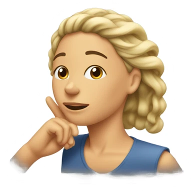 Lady tucking hair behind ear sticker