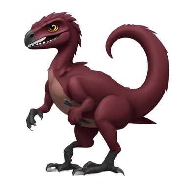 Cool edgy Maroon raptor with darker mane sticker