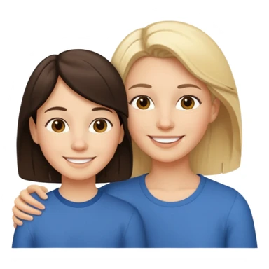 Matka brunetka se raduje se svým dvanáctiletým blonďák synem sticker