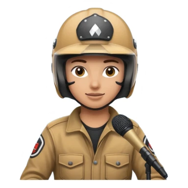 dirtbike rider on stage being interviewed sticker