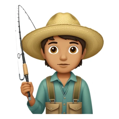 Mexican boy fishing sticker