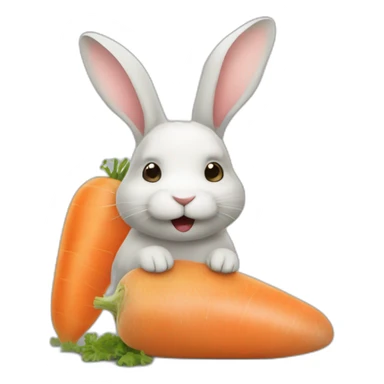 Lapin mange carotte sticker
