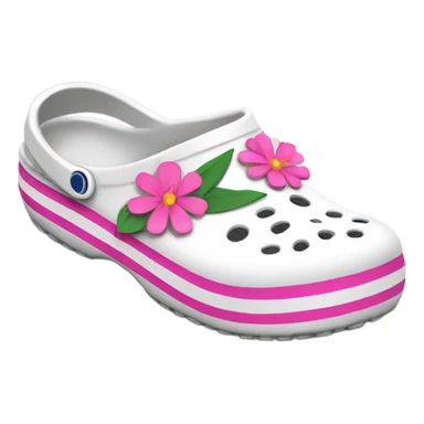 White Crocs with pink flowers sticker