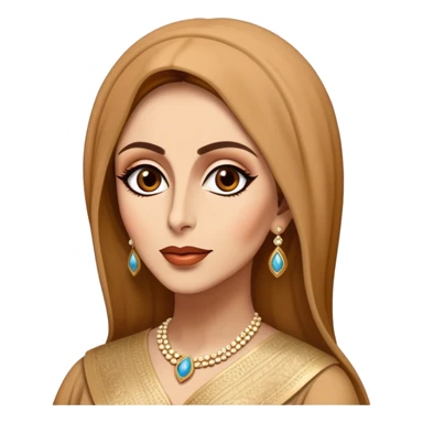 Cinematic Realistic Fairuz Portrait Emoji, depicted as an iconic Lebanese singer with graceful soulful expression and elegant attire, rendered with lifelike textures and warm radiant lighting that captures her timeless musical allure. sticker
