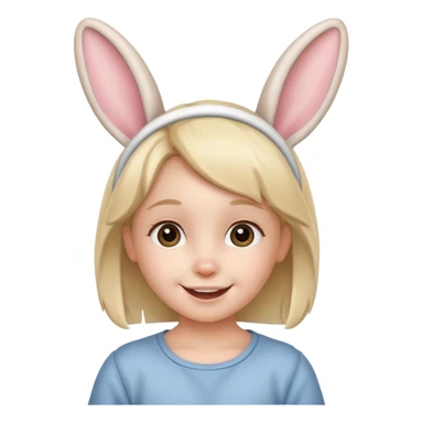 bunny ear wearing kid sticker