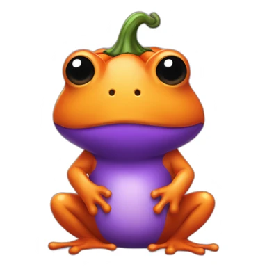 chibi purple frog dressed like pumpkin sticker
