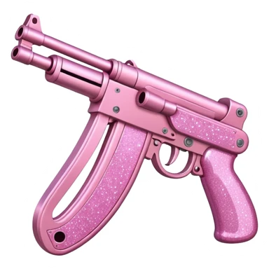 Pink glitter gun AK with bow sticker