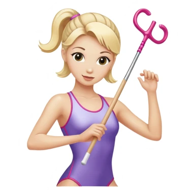 Rhythmic gymnast with clubs blonde sticker