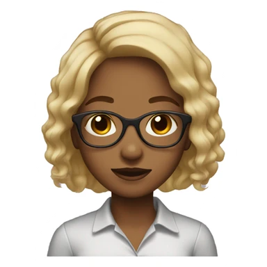 Girl with glasses and hair brown dark with lights blonde sticker