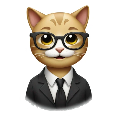 smile cat with black glasses sticker