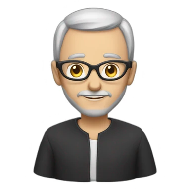 conseiller chauve sans barbe avec des lunettes et un costume sticker