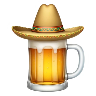 Beer mug with sombrero sticker