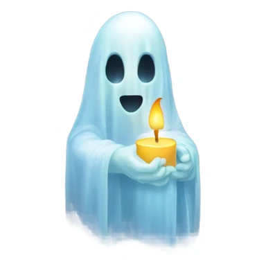 transparent ghost, ethereal with a candle, without shape. sticker