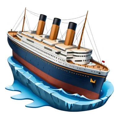 Make the Titanic sinking in the front In splits In the middle sticker
