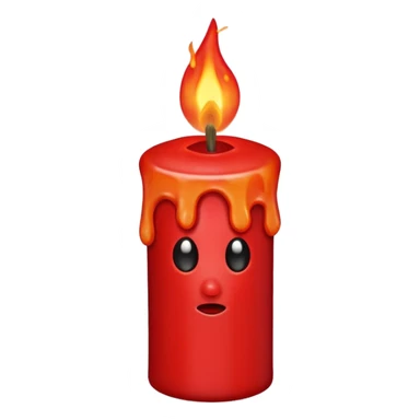 simple red candle burning with a red flame sticker