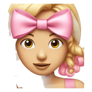 Pink bow on heart sticker