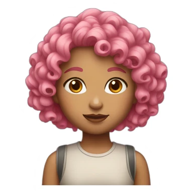 Girl with short curly pink hair sticker