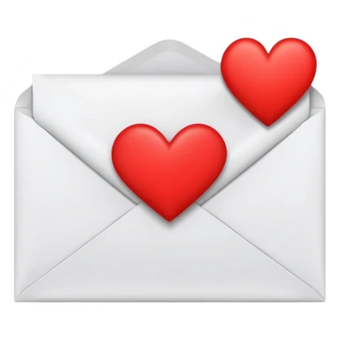 an envelope with a paper and heart sticker