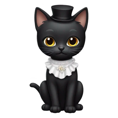Black cat with white dresse sticker
