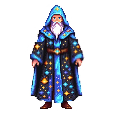 cosmic wizard with stars and galaxy robe sticker