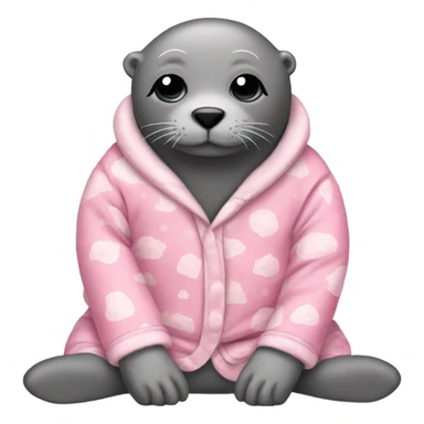 a seal with pink pijamas sticker