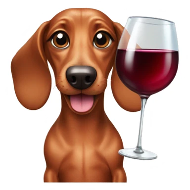 Dachshund with glass of wine sticker