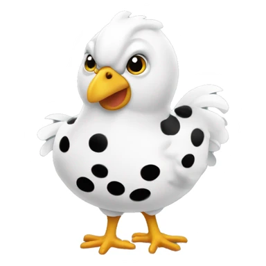 White black spots chicken  sticker