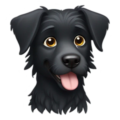 black griffon dog with really not much white hairs only under mouth and on eyebrows sticker